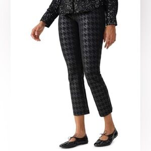 Sanctuary Runway Houndstooth Printed Leggings Black Geometric